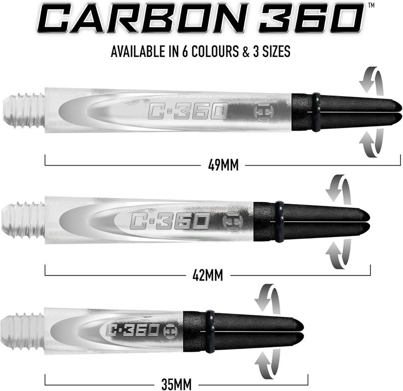 Harrows Carbon 360 Clear Shafts, Increased Aerodynamic Flow, Dart Shafts, 3 Shafts per Pack, 3 Packs Included (9 Shafts in Total) … - Image 4